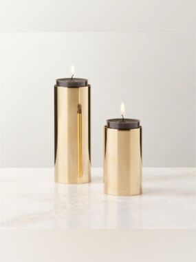 CB2 Sembel Brass Tealight Candle Holders Set of 2